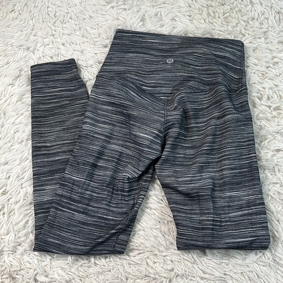 Lululemon Align Pant II 25" Mini Space Dye Herringbone Heathered Black White - Picture 3 of 5